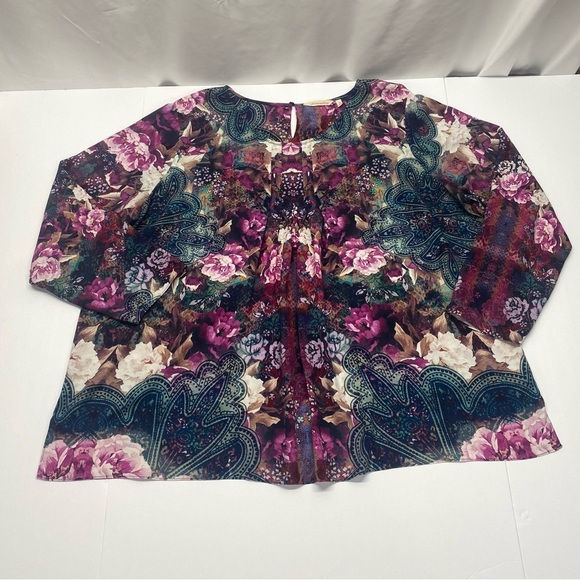 Soft Surroundings Women’s long Sleeve Tunic 3X Key Hole Button Front Pleats - Picture 11 of 12